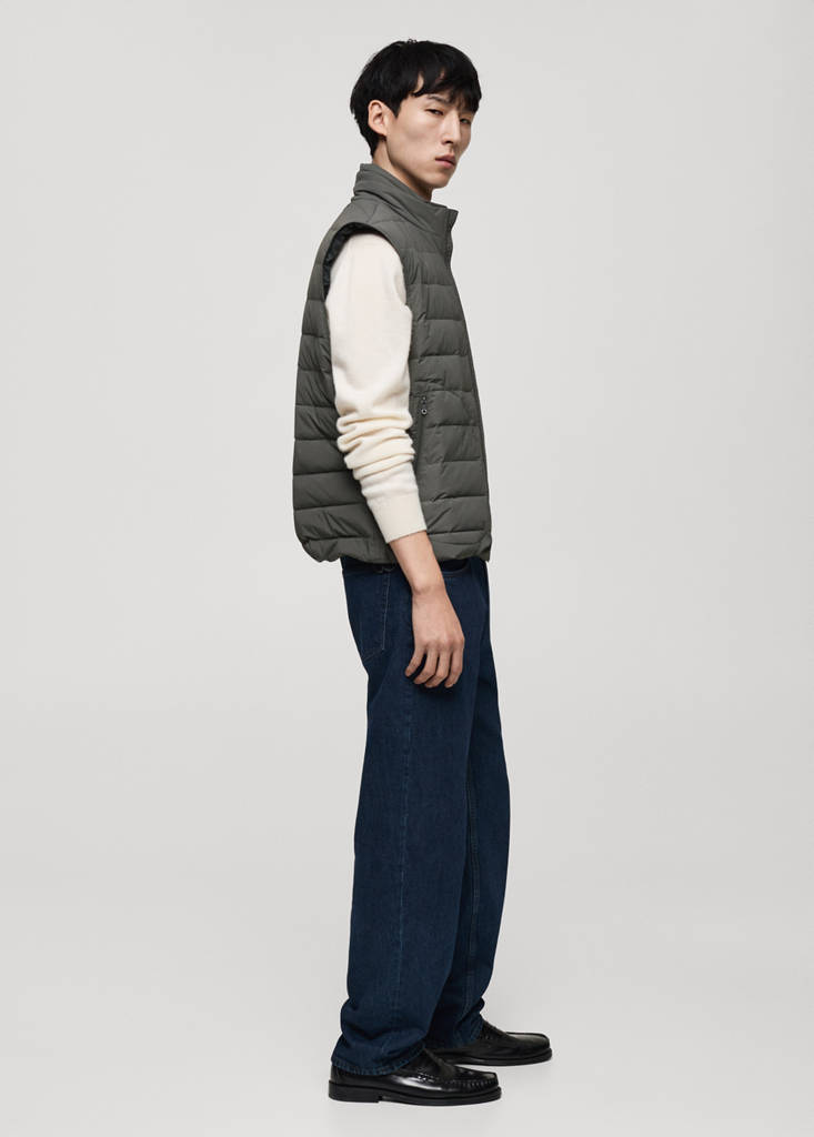 Quilted waistcoat with down and feather filling — Grey