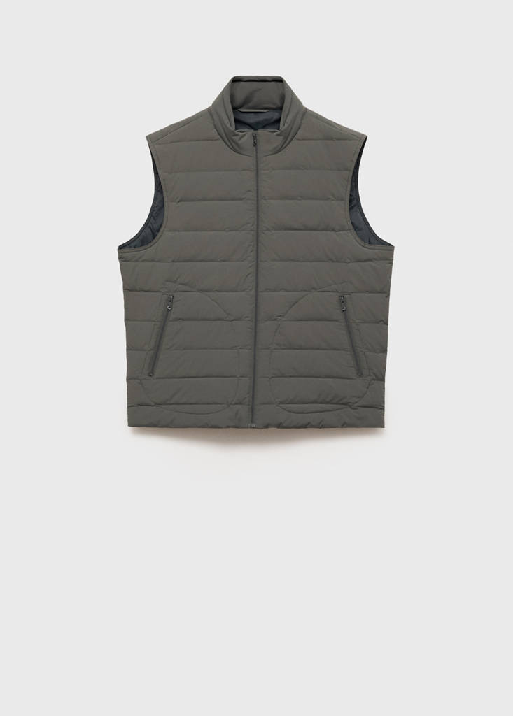 Quilted waistcoat with down and feather filling — Grey