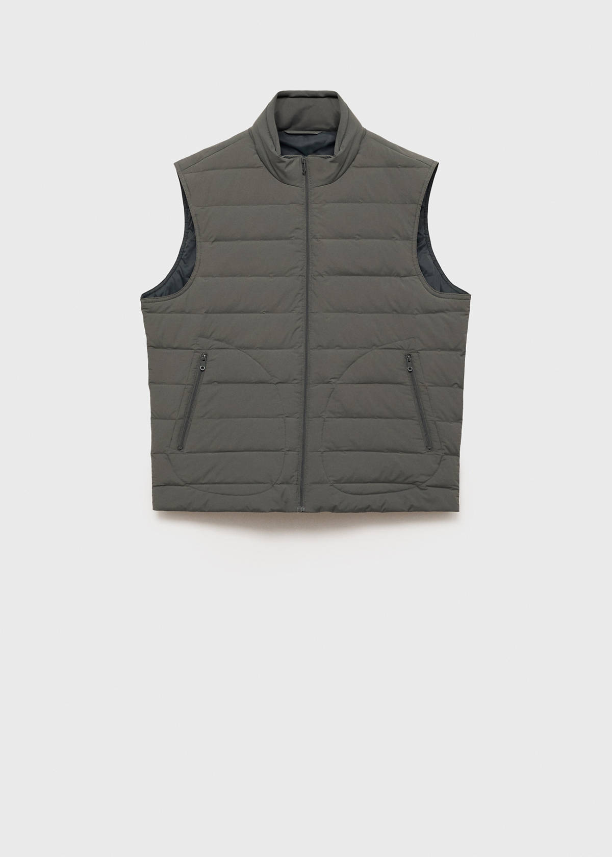 Quilted waistcoat with down and feather filling — Grey