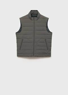 Quilted waistcoat with down and feather filling — Grey 6
