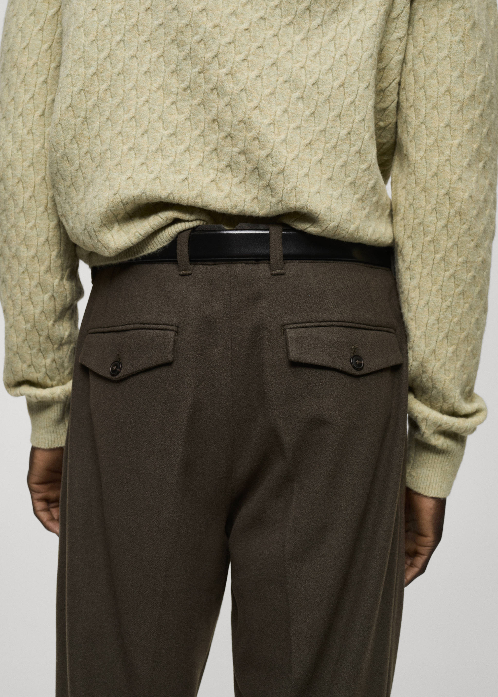 Wool flannel trousers with pleats - Details of the article 6