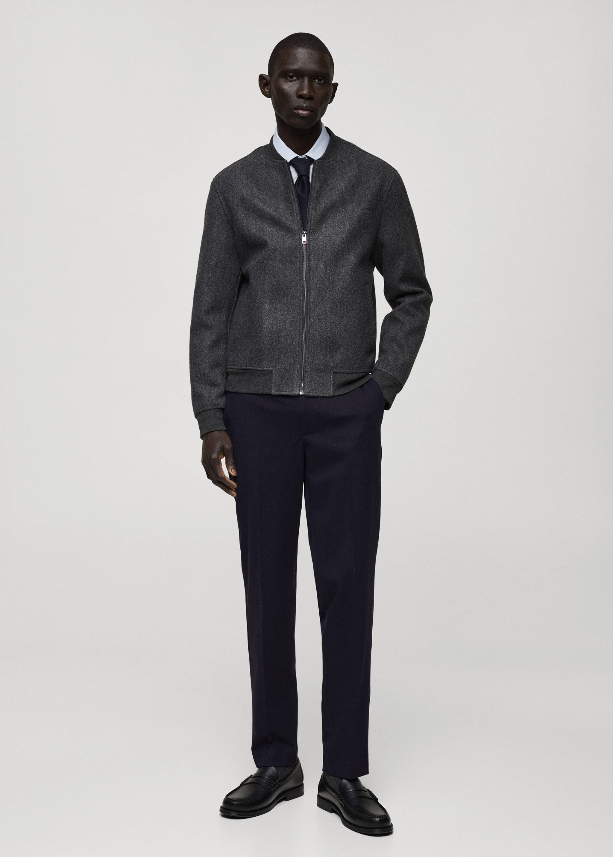 Wool flannel pants with pleats - General plane