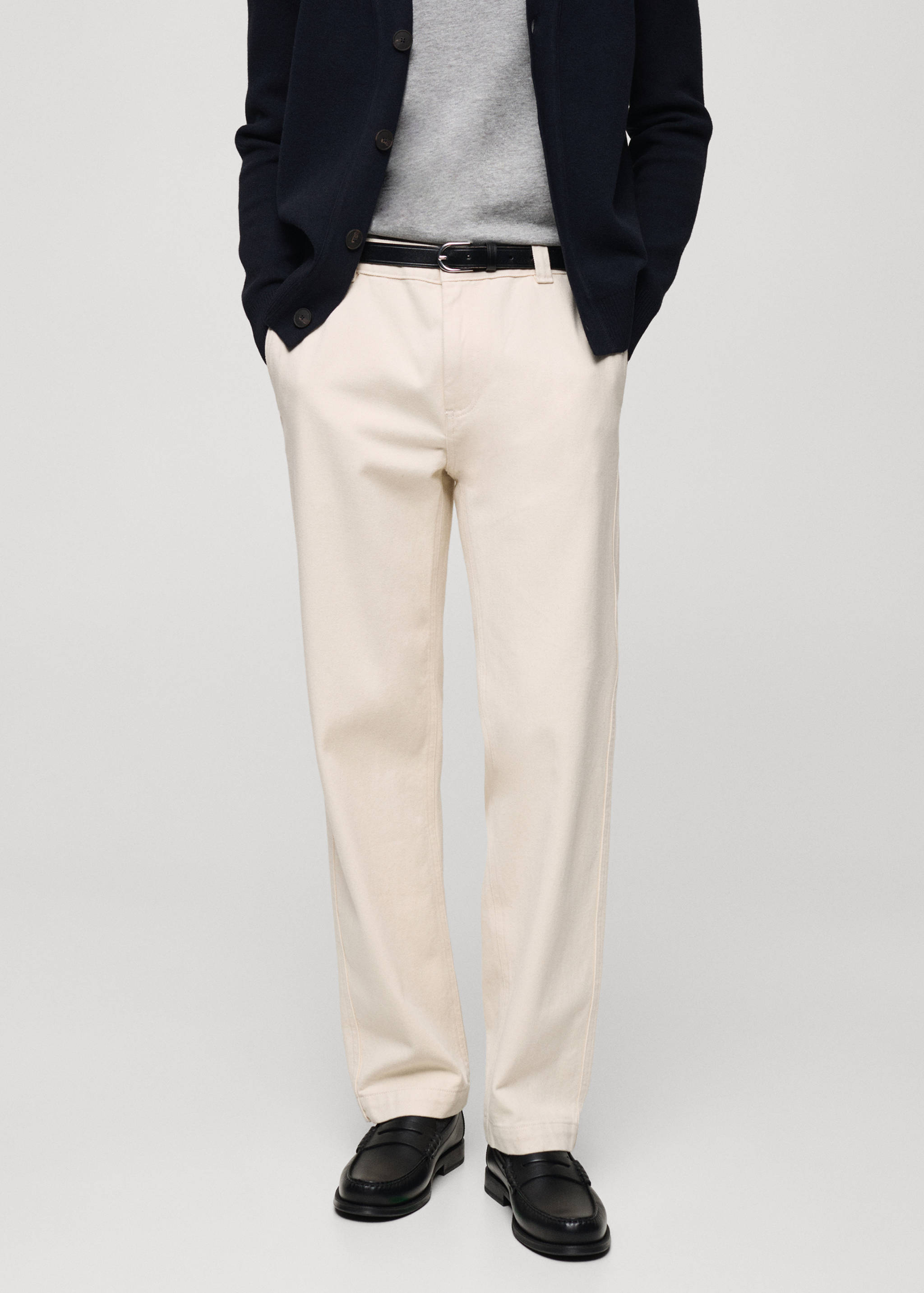 Regular fit cotton jeans - Medium plane