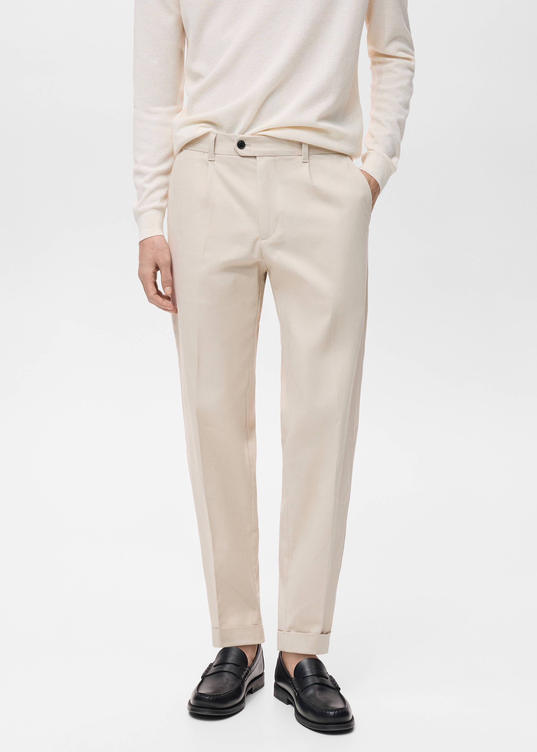 Pleated trousers under cuff - Medium plane