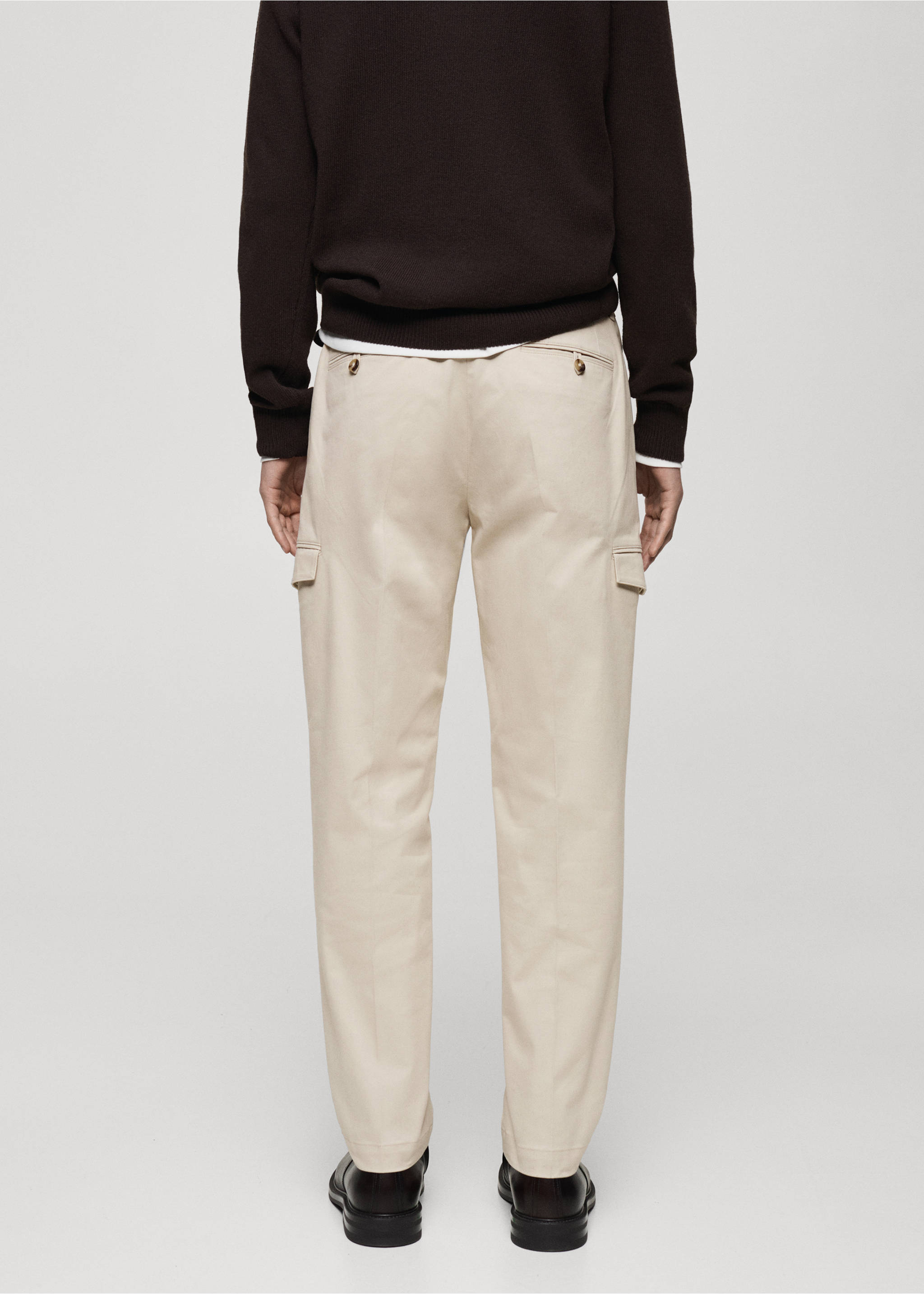 Pantalón cargo algodón regular fit - Reverso del artículo, Gris claro/pastel. Ref: 87030580-00.