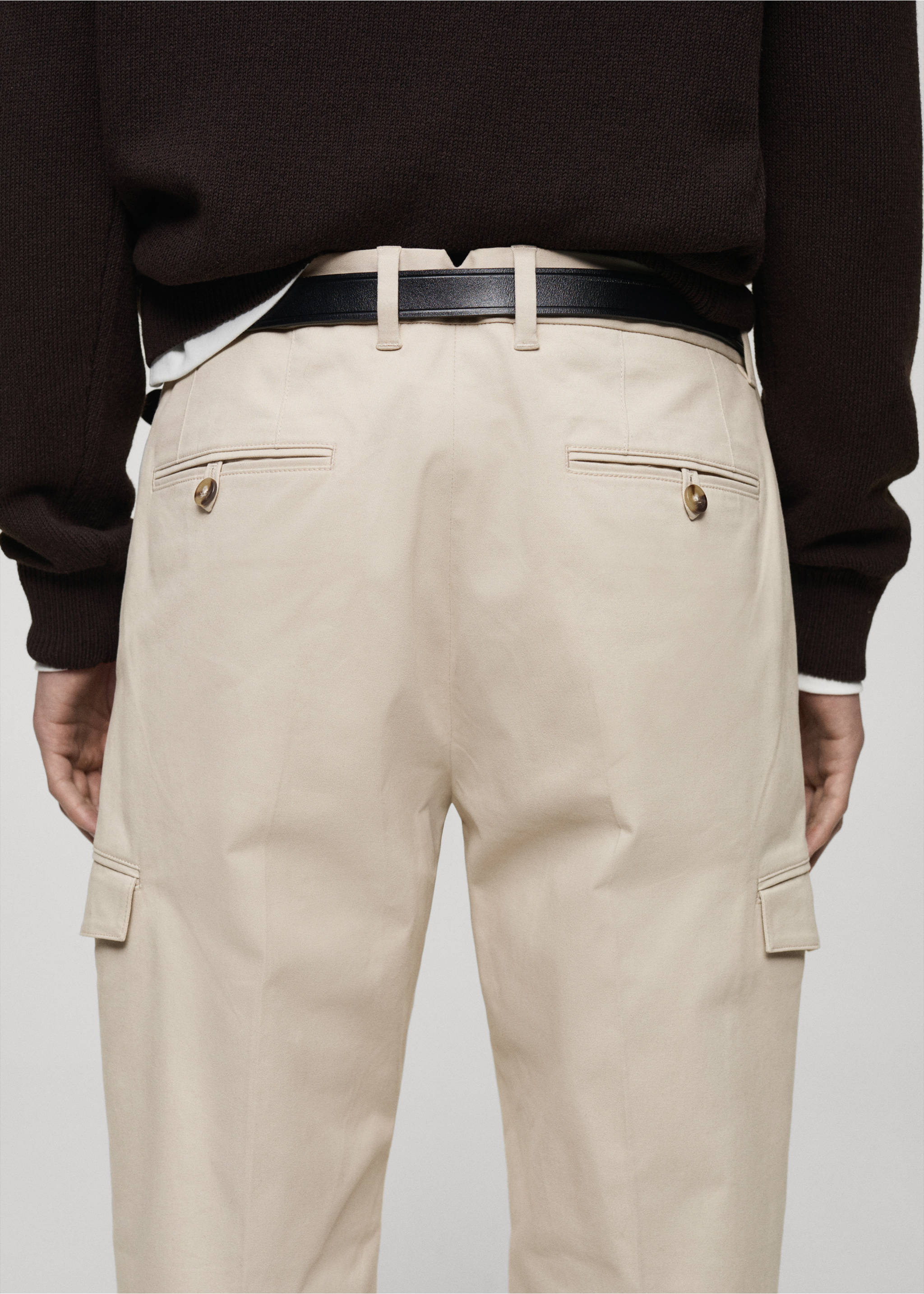 Pantalón cargo algodón regular fit - Detalle del artículo 3, Gris claro/pastel. Ref: 87030580-00.