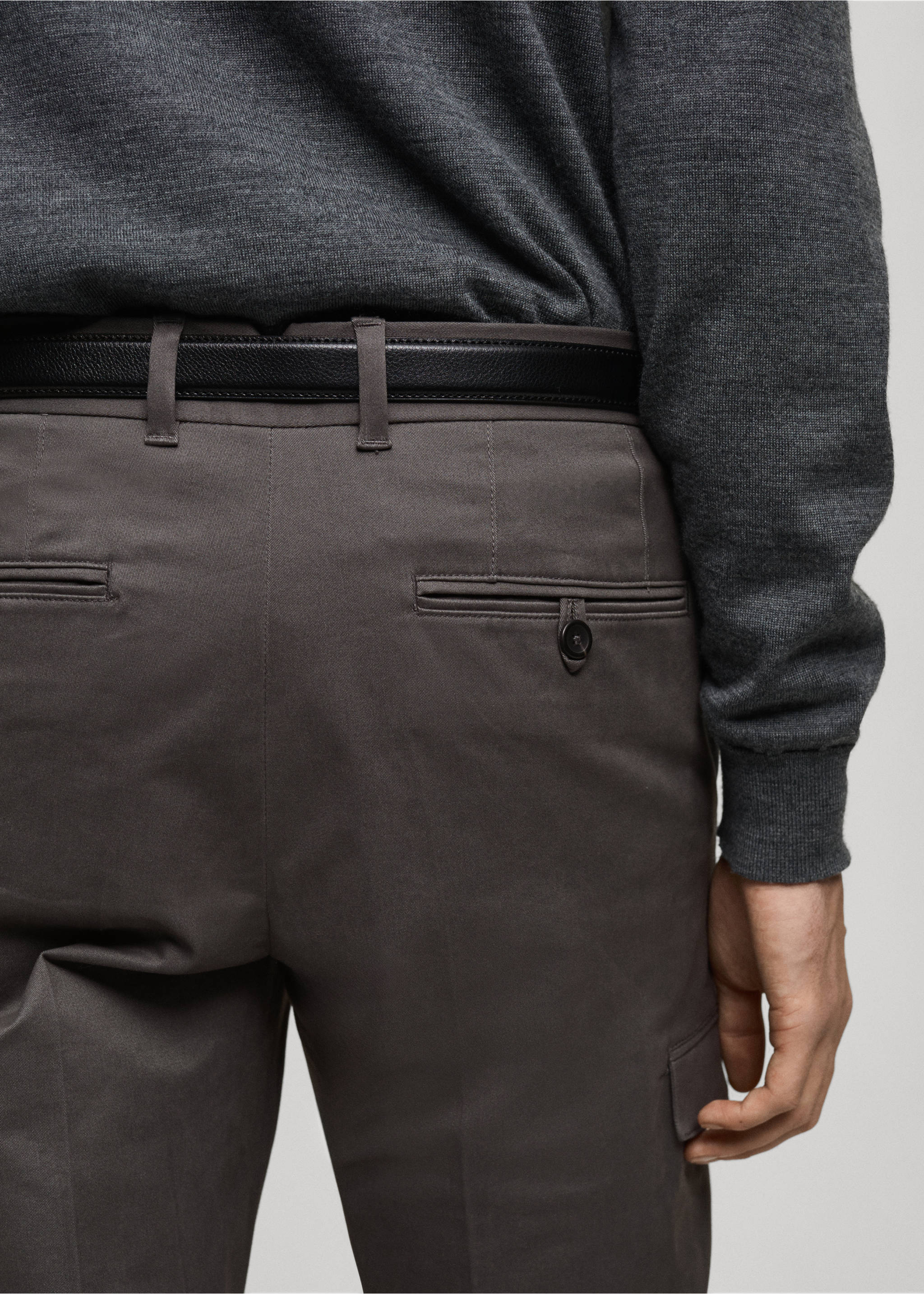 Pantalón cargo algodón regular fit - Detalle del artículo 3, Gris. Ref: 87030580-00.