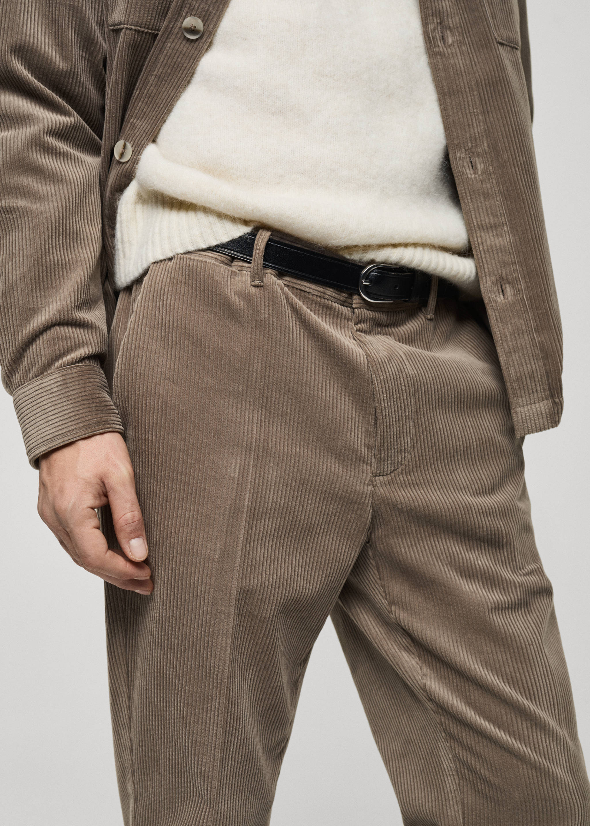 Corduroy regular-fit trousers - Details of the article 1