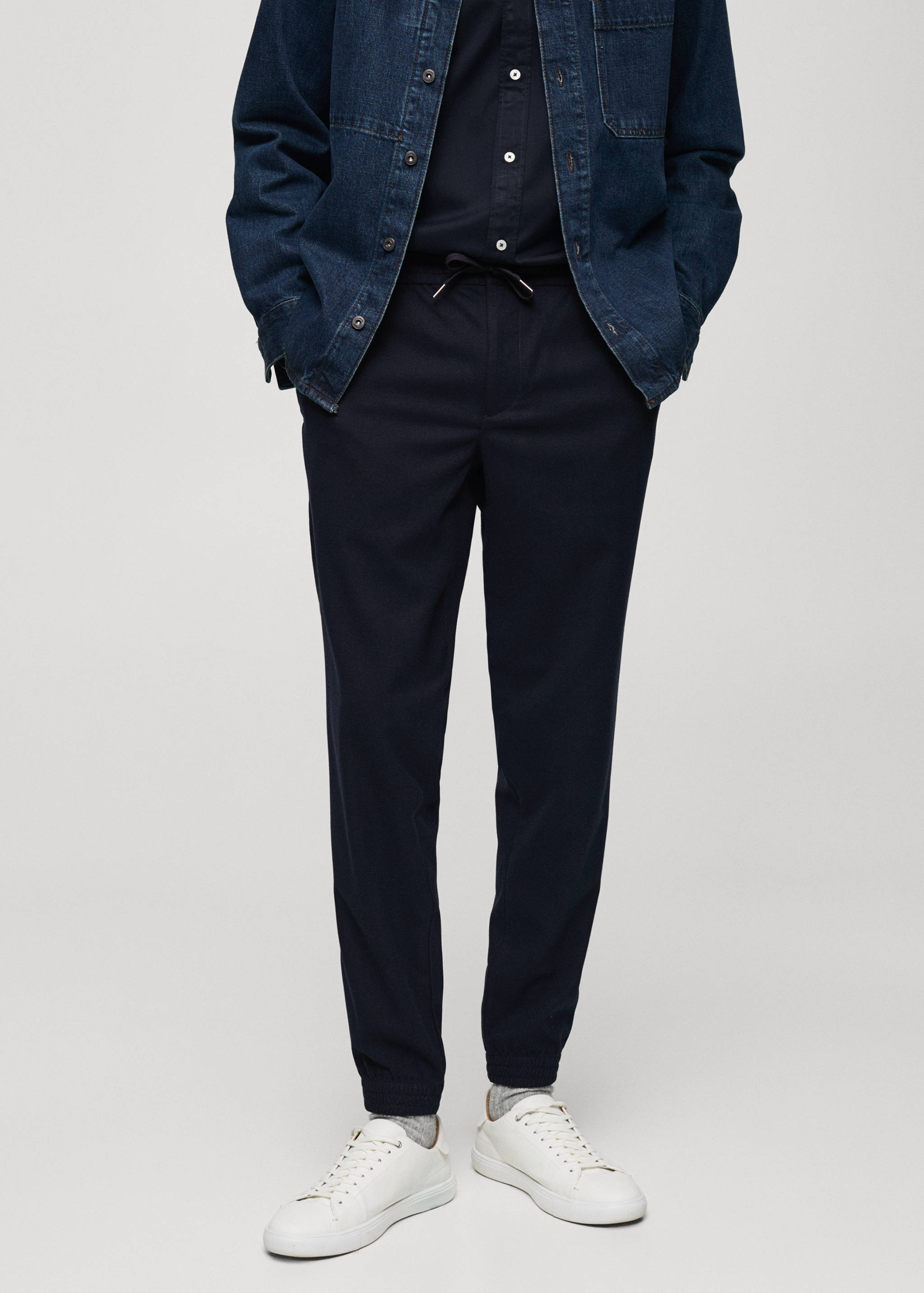 Pantalon coton cordon de serrage - Plan moyen