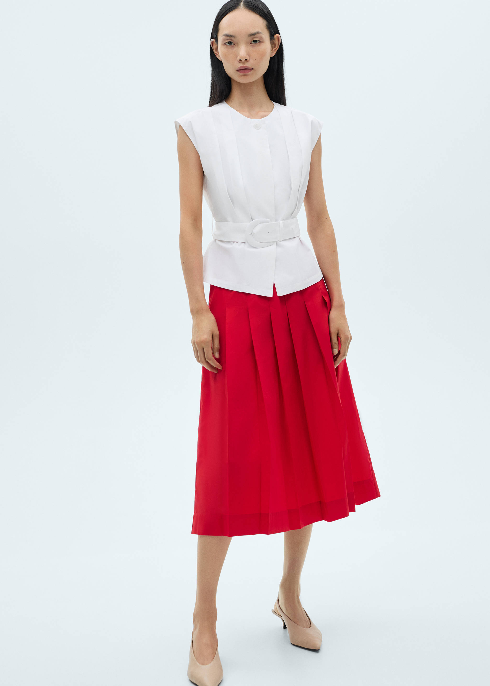Blouse plissée ceinture - Plan général