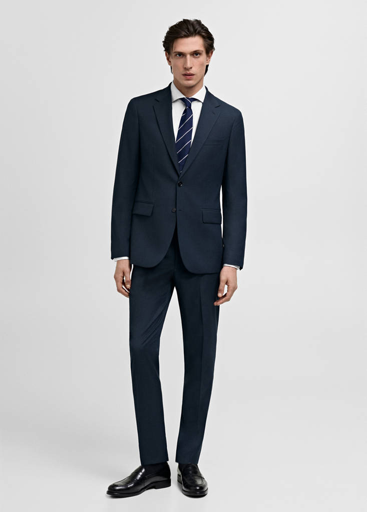 Milan slim-fit suit jacket — Dark Navy