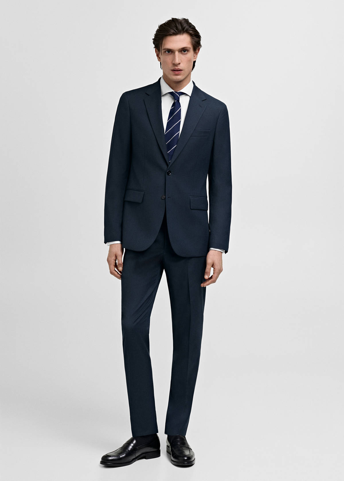 Milan slim-fit suit jacket — Dark Navy