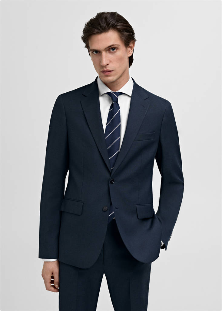 Milan slim-fit suit jacket — Dark Navy