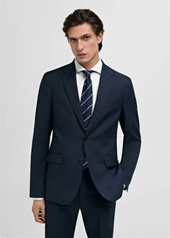 Milan slim-fit suit jacket — Dark Navy 1