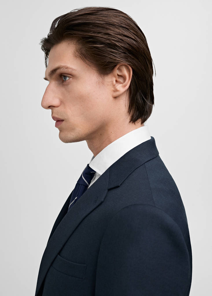 Milan slim-fit suit jacket — Dark Navy