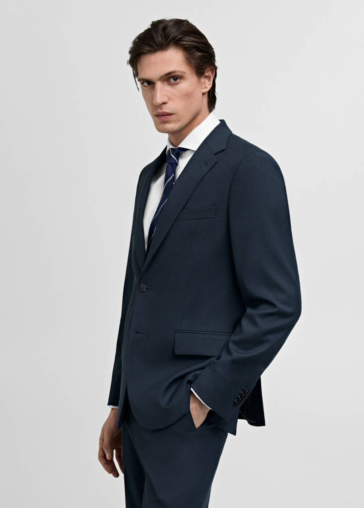 Milan slim-fit suit jacket — Dark Navy