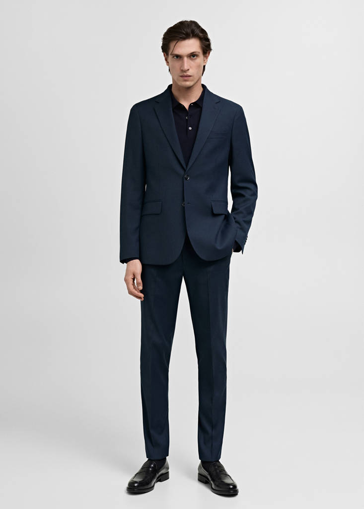 Milan slim-fit suit jacket — Dark Navy