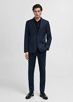 Milan slim-fit suit jacket — Dark Navy 10