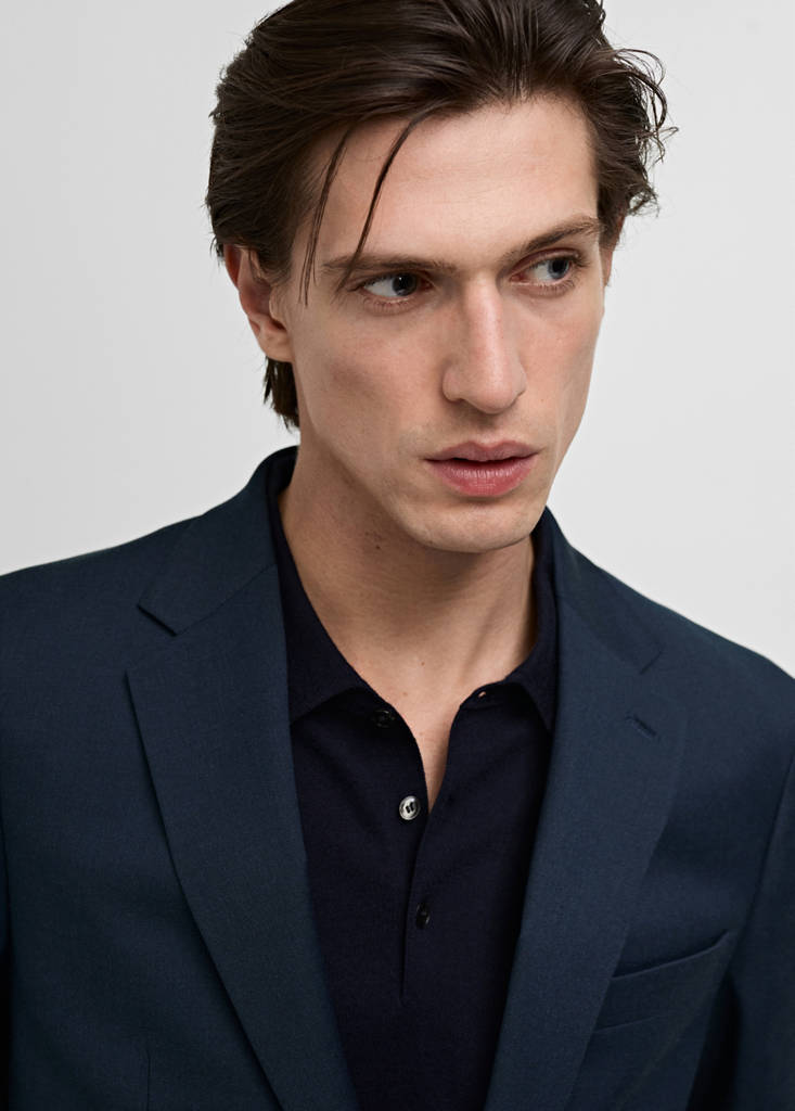 Milan slim-fit suit jacket — Dark Navy