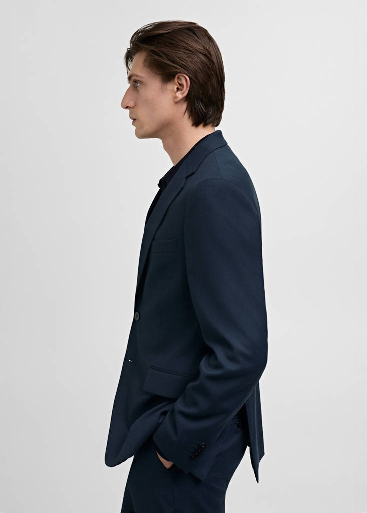Milan slim-fit suit jacket — Dark Navy
