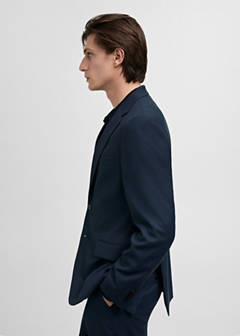 Milan slim-fit suit jacket — Dark Navy 13