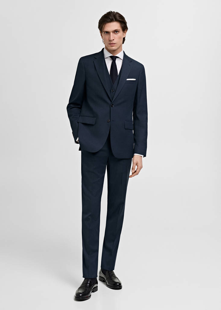 Milan slim-fit suit jacket — Dark Navy