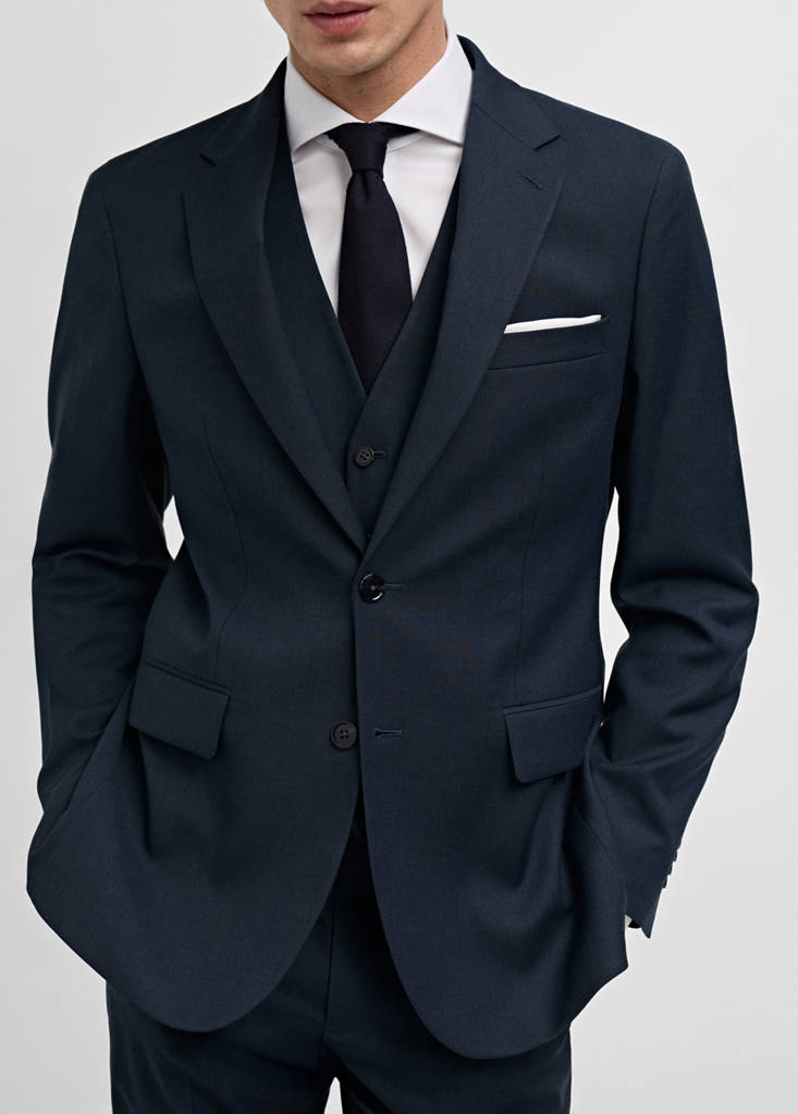 Milan slim-fit suit jacket — Dark Navy