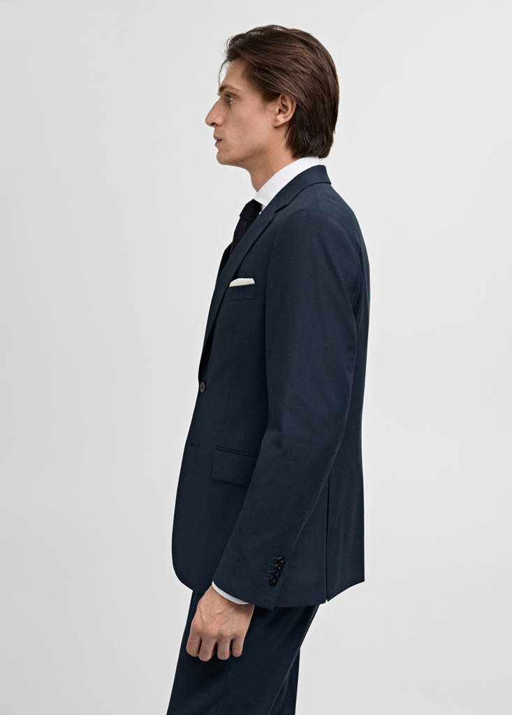 Milan slim-fit suit jacket — Dark Navy