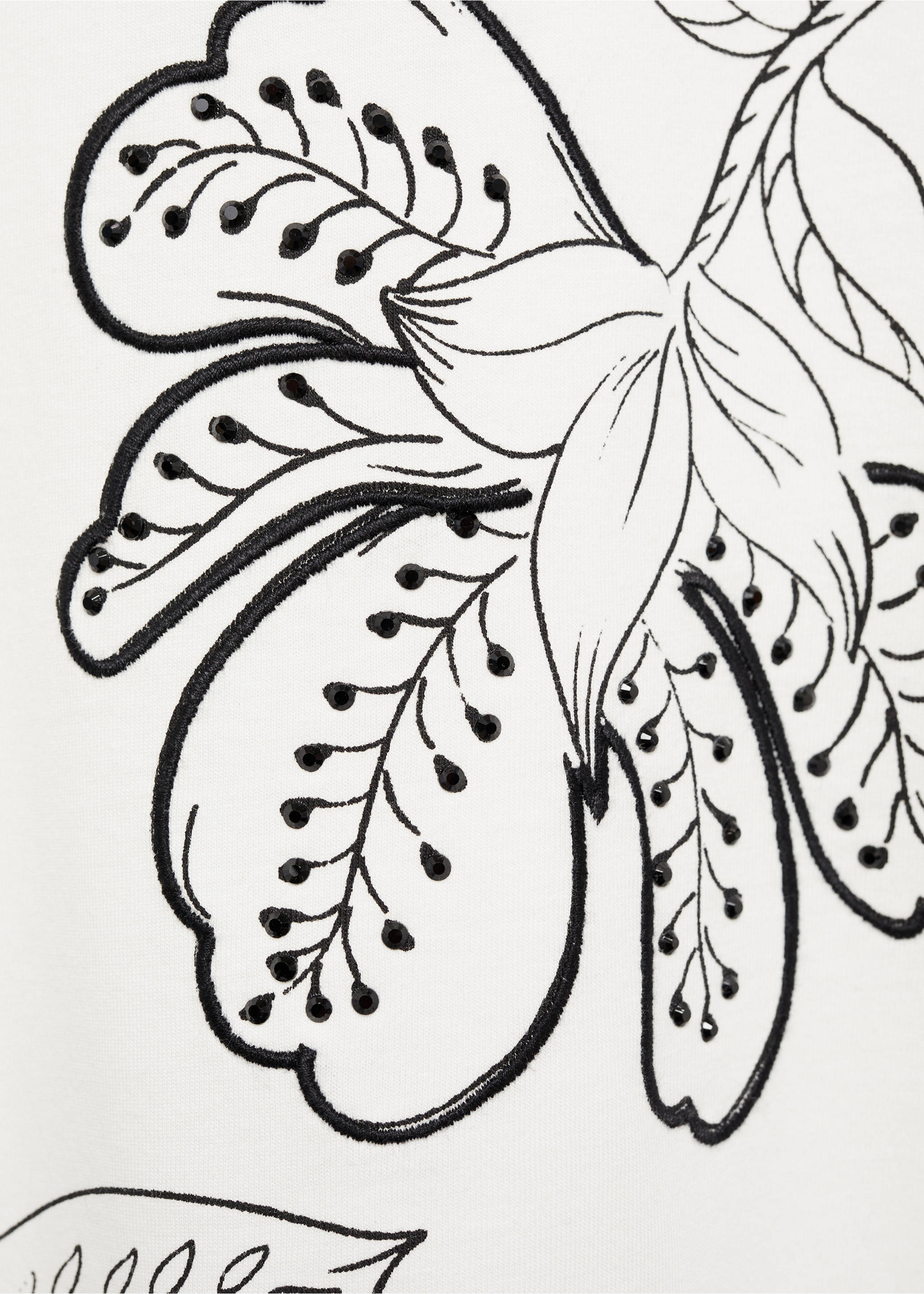 T-shirt coton imprimé fleur - Détail de l'article 8, Blanc cassé. Ref: 87030591-00.