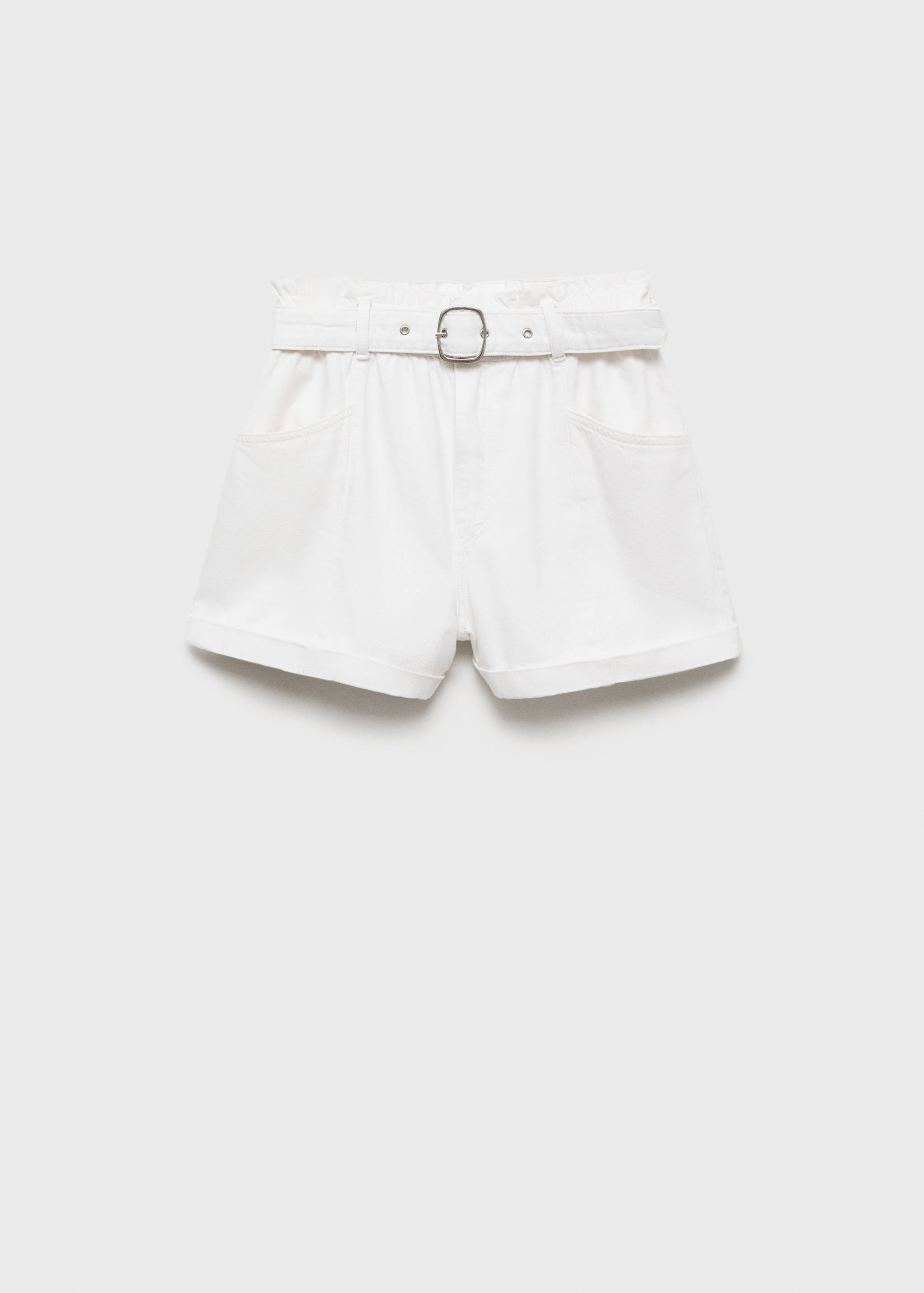 Shorts paperbag amb cinturó i vora girada - Article sense model