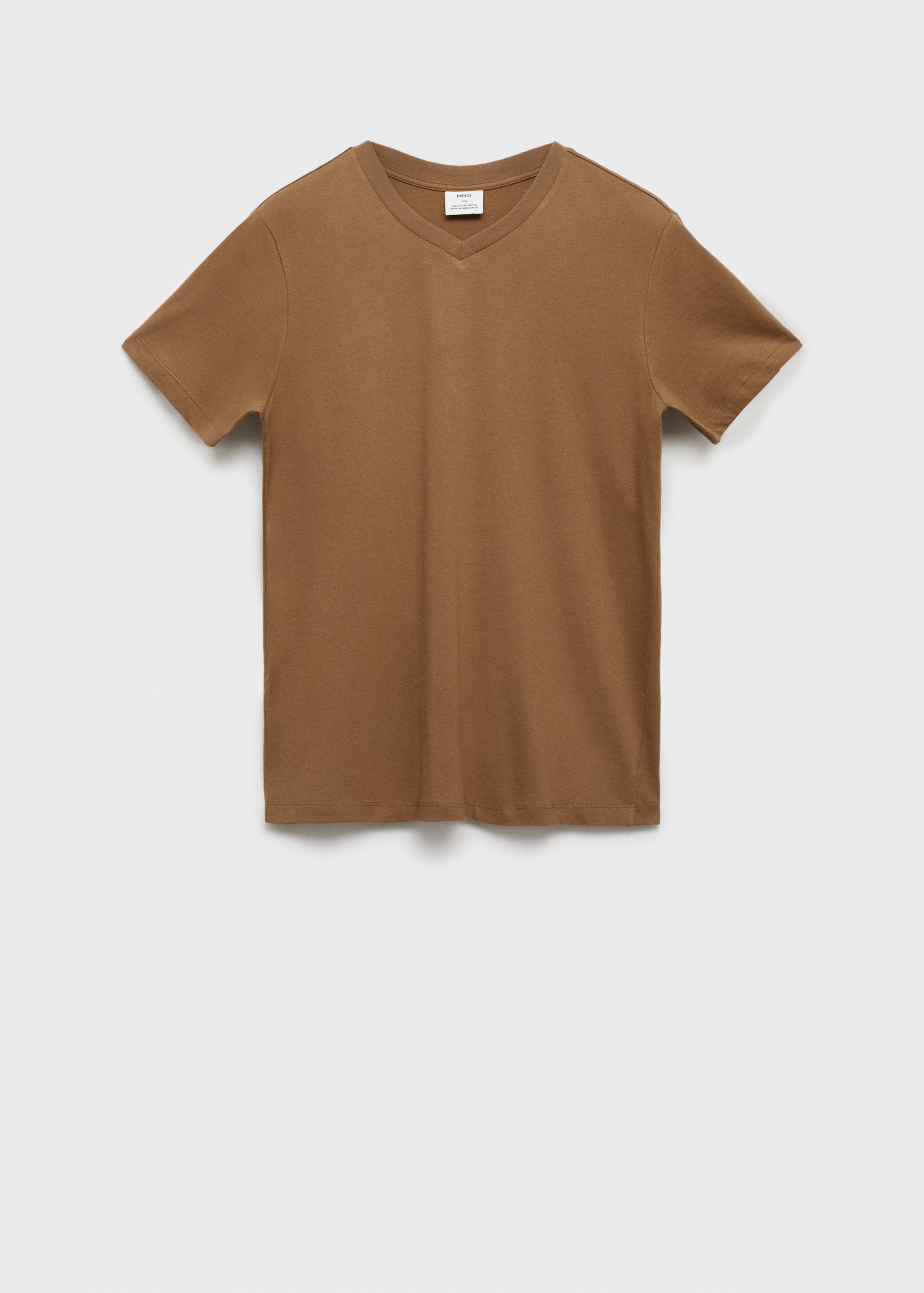 T-shirt col en V slim-fit 100 % coton - Article sans modèle