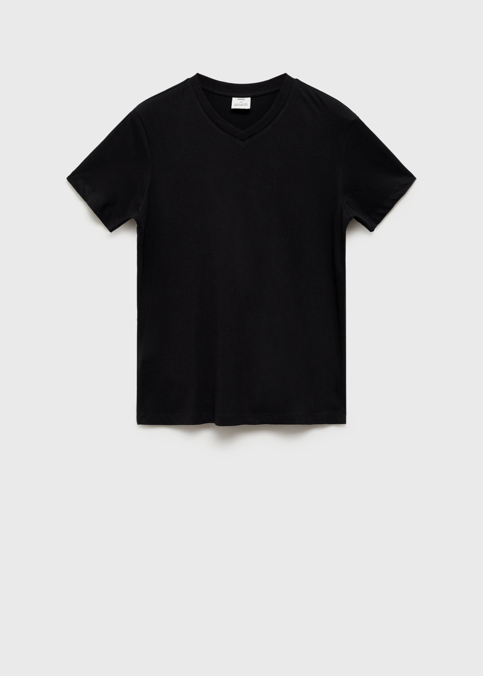 T-shirt col en V slim-fit 100 % coton - Article sans modèle
