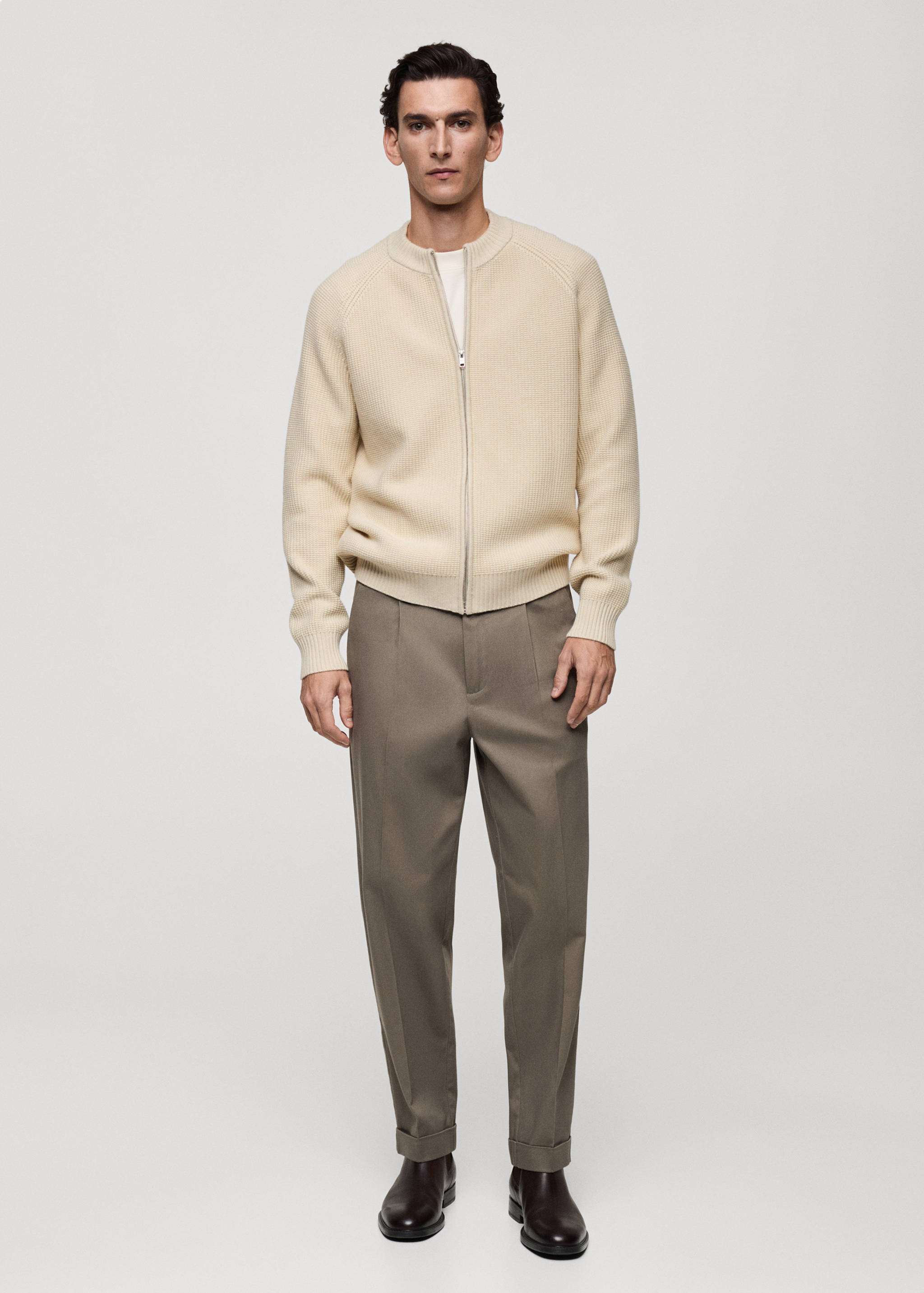 Cárdigan punto estructura cremallera - Plano general