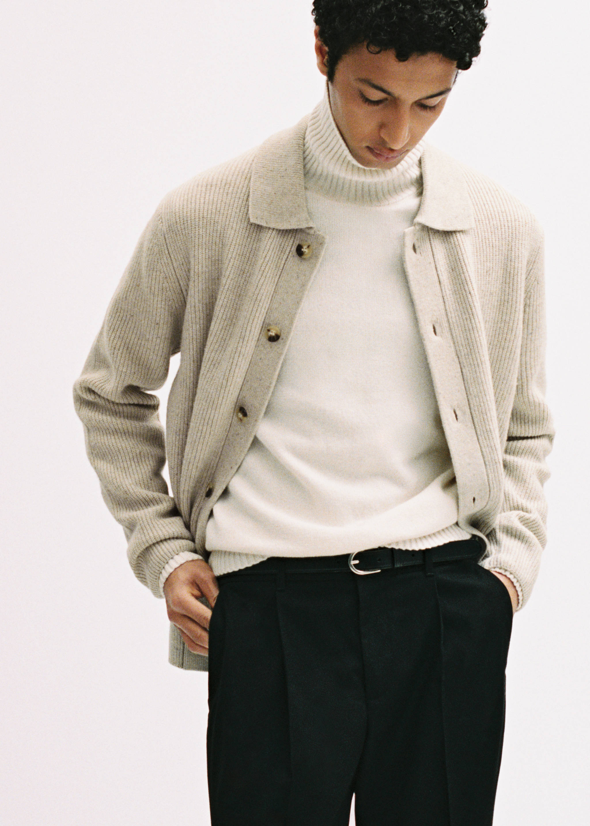 Ribbed knit cardigan - Details of the article 3