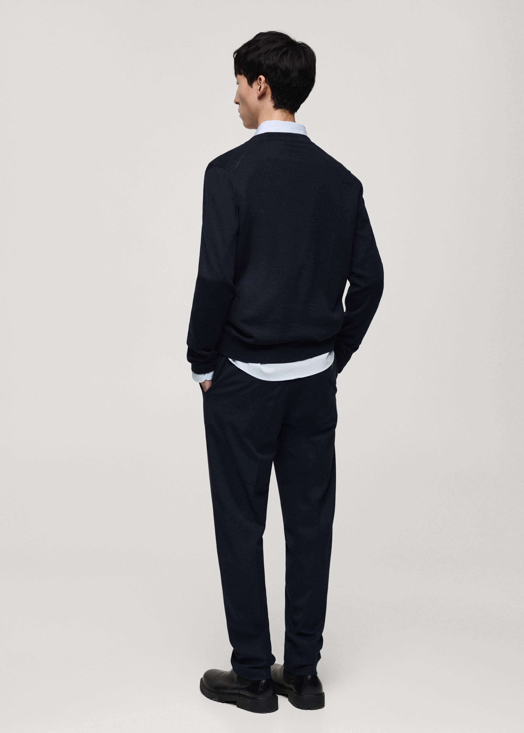 Cardigan 100 % laine mérinos - Verso de l’article