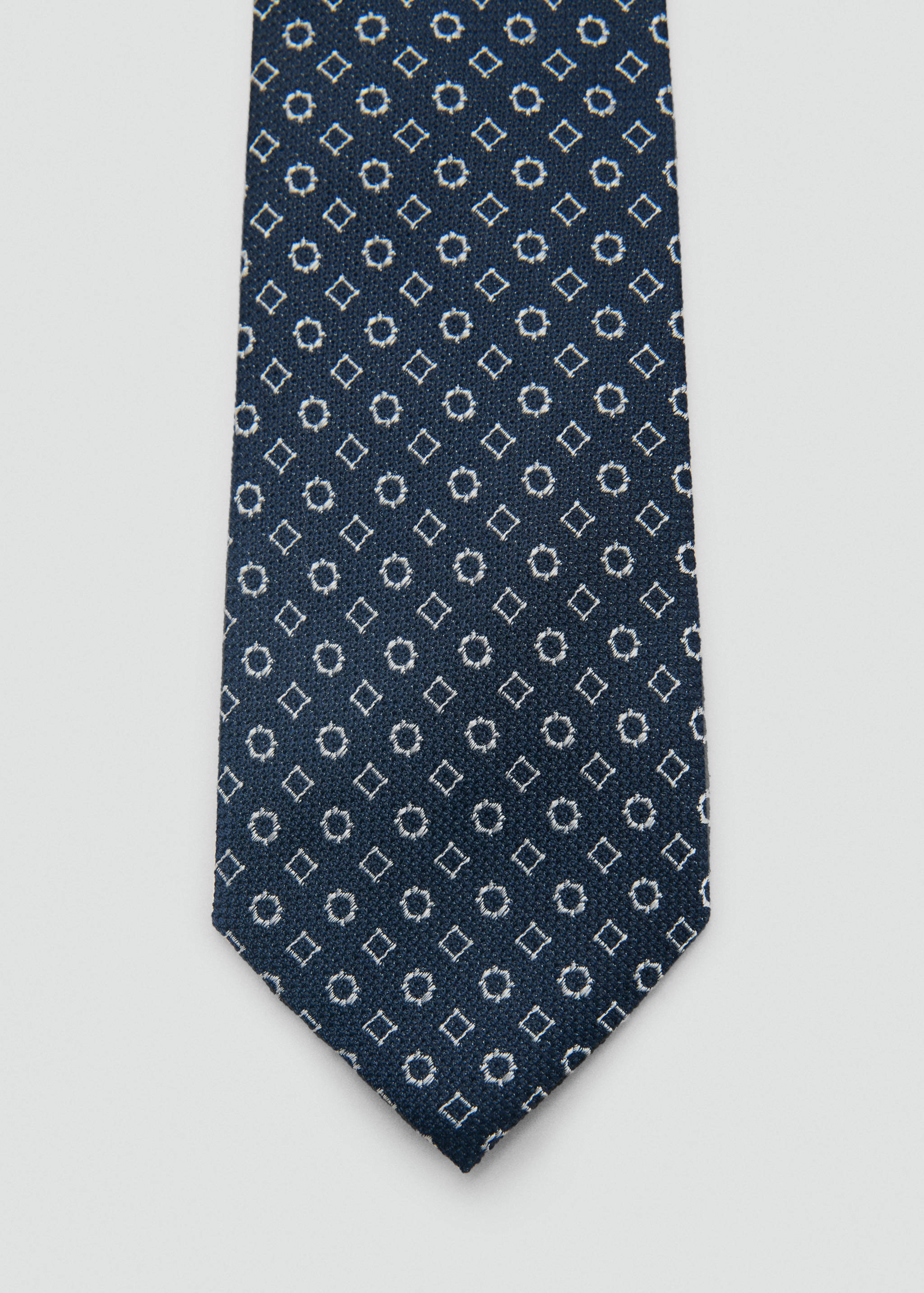 Geometric patterned silk tie - null