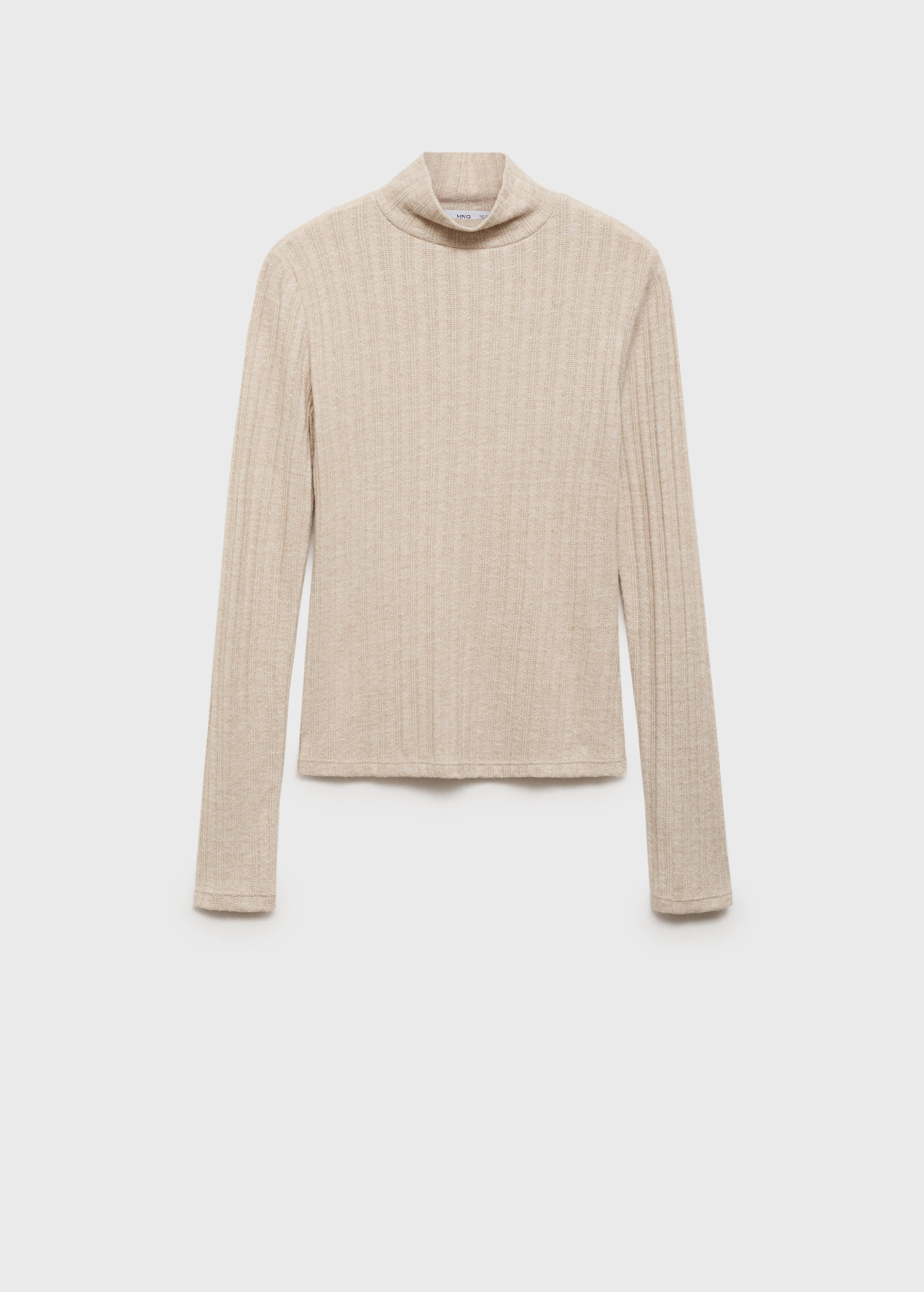 Ribbed high neck t-shirt - Article without model