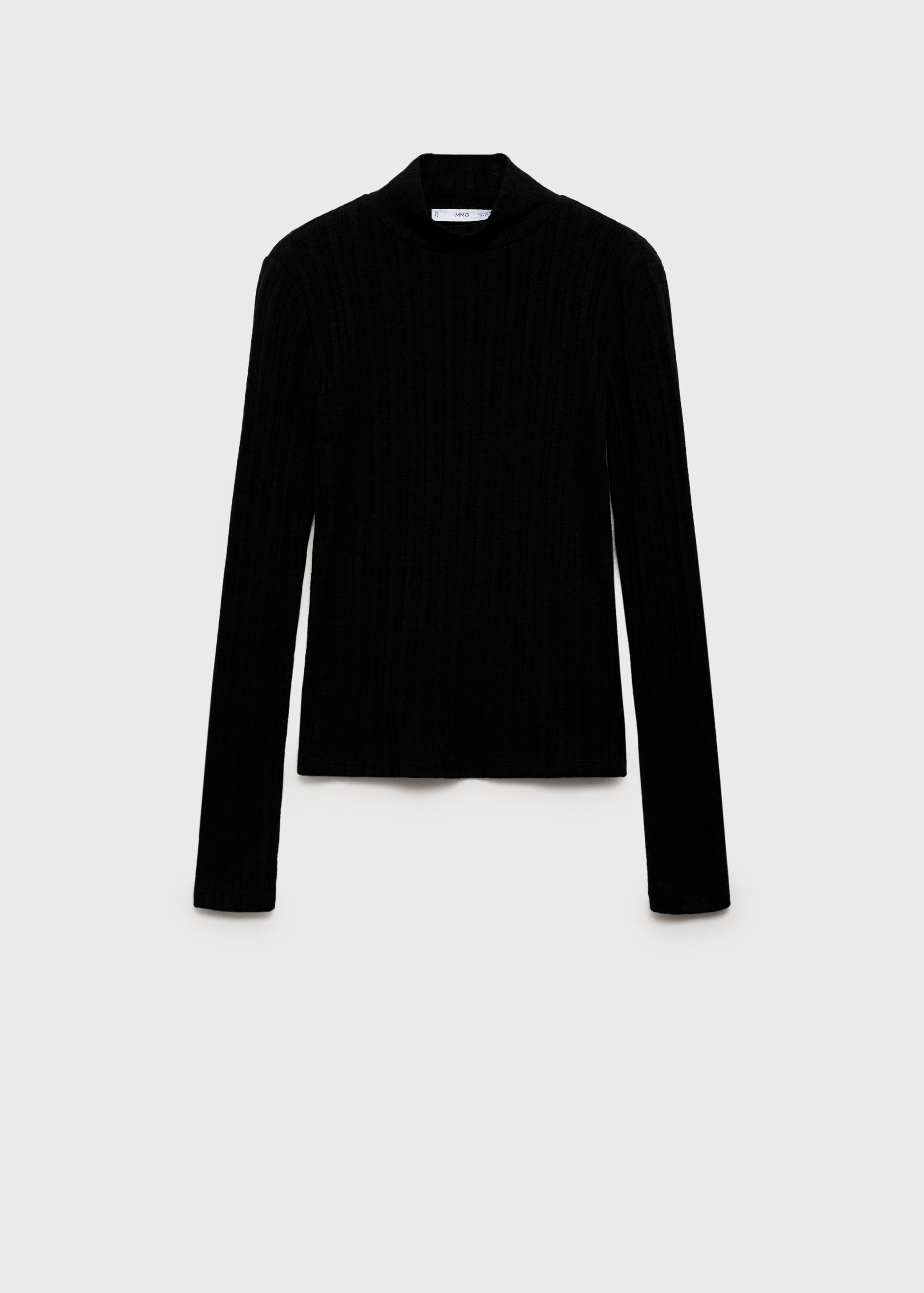 Ribbed high neck t-shirt - Article without model