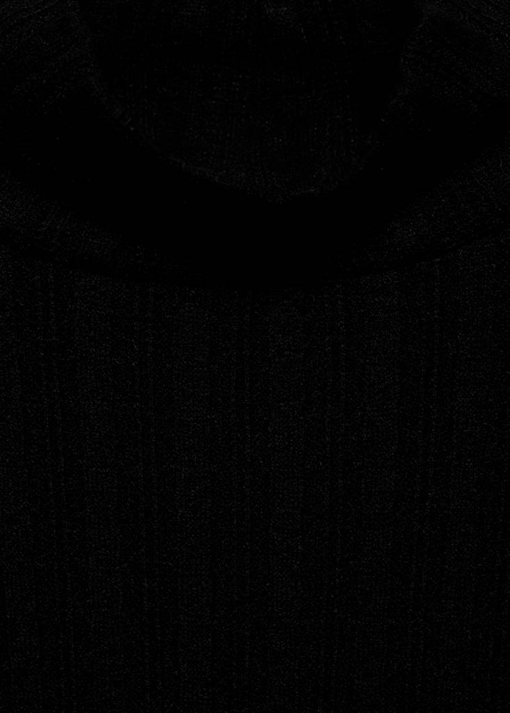 Ribbed high neck t-shirt — Black