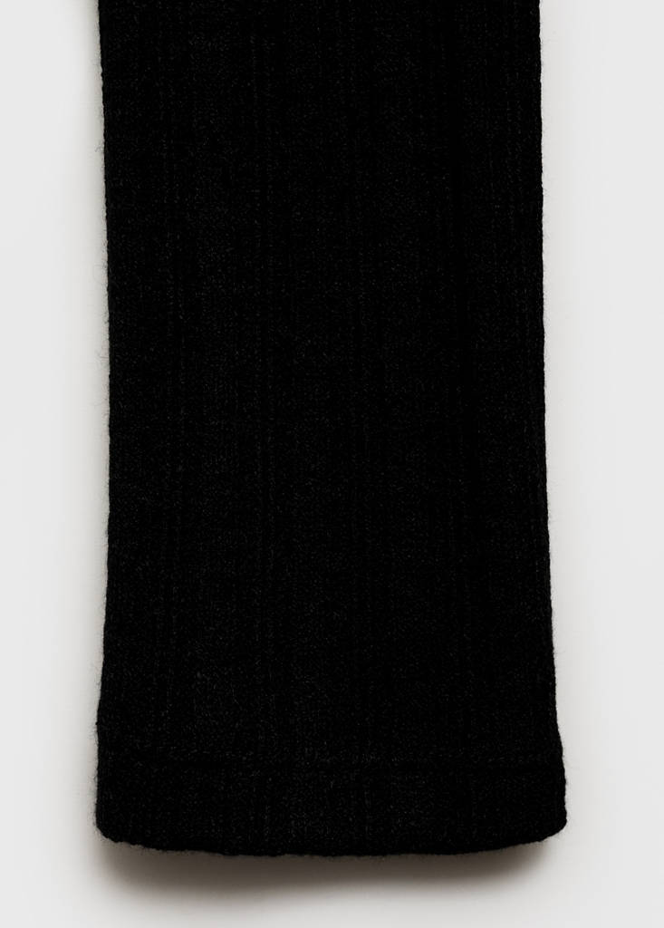 Ribbed high neck t-shirt — Black