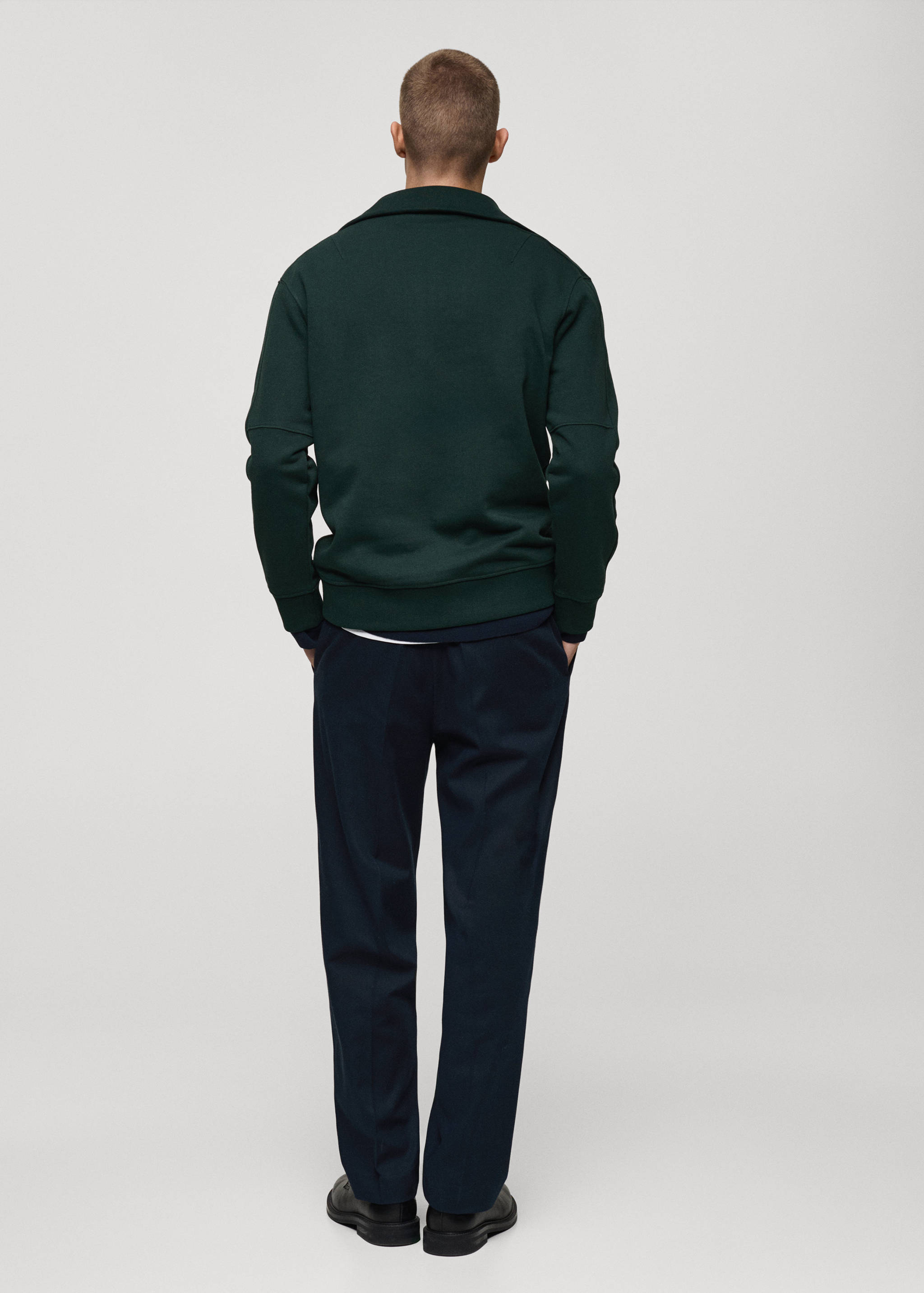 Regular-fit zip-neck sweatshirt - Reverse of the article