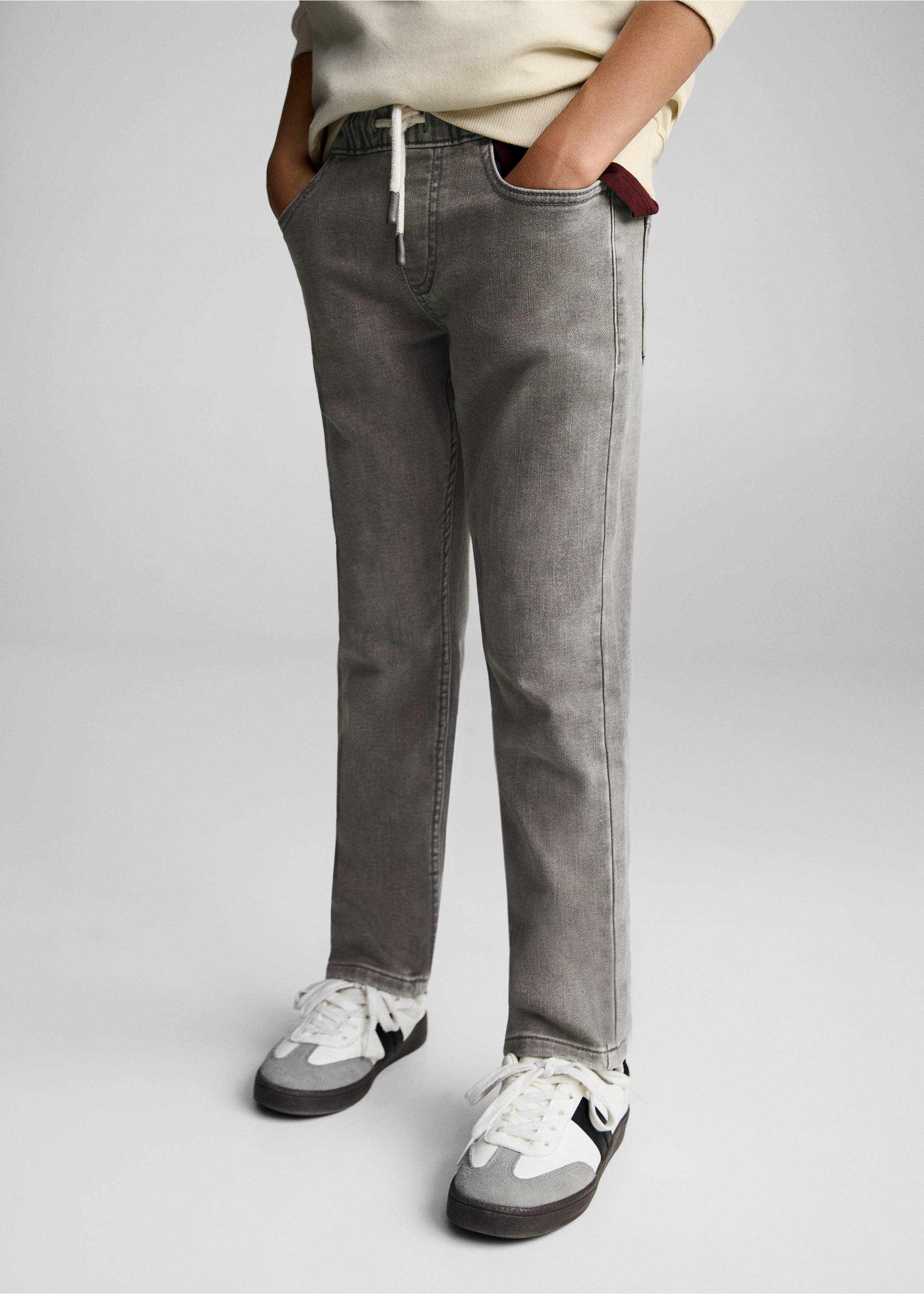 Jeans cintura elástica - Detalle del artículo 6, Gris. Ref: 87030622-00.