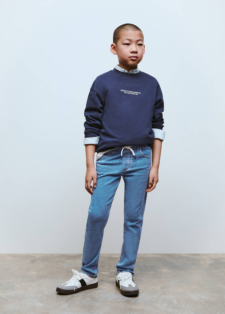 Drawstring waist jeans