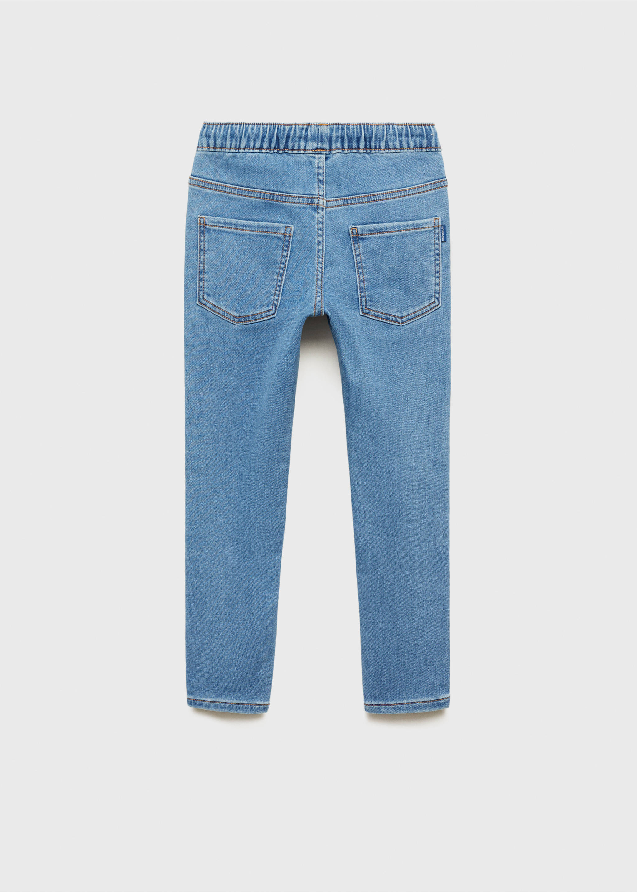 Jeans cintura elástica - Reverso del artículo, Azul medio. Ref: 87030622-00.