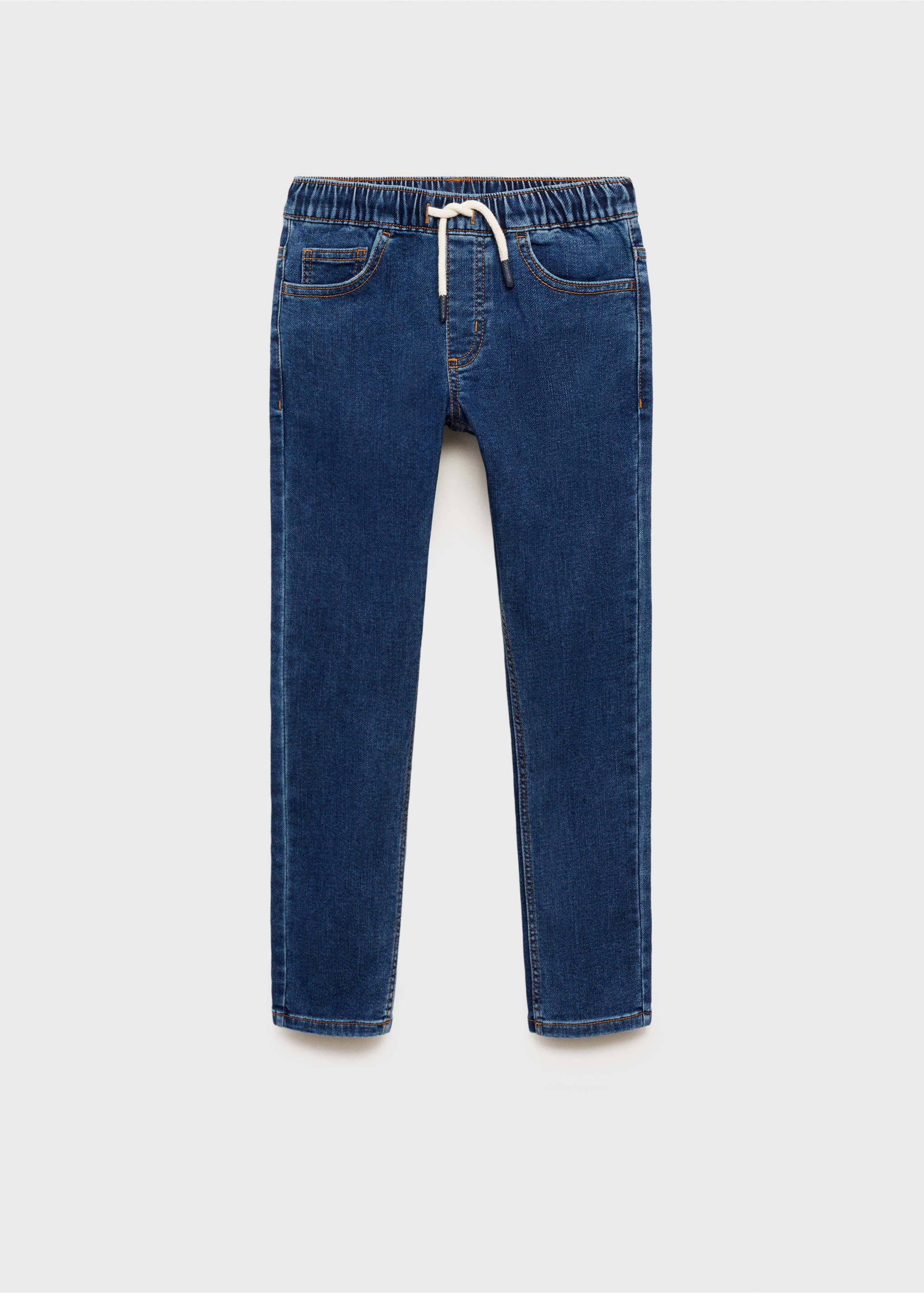 Jean taille élastique - Article sans modèle, Bleu foncé. Ref: 87030622-00.