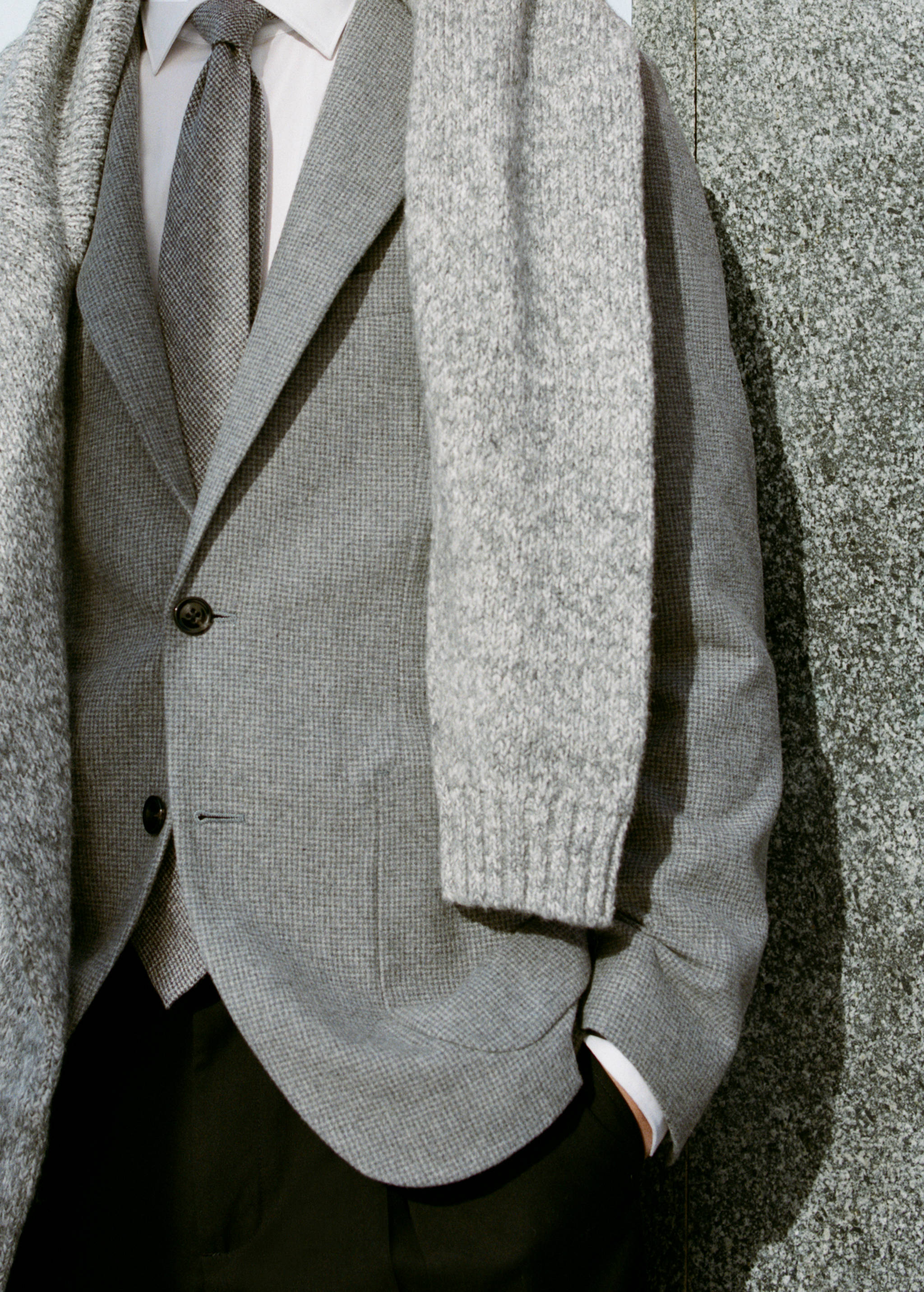 Slim-fit micro-houndstooth wool jacket - Details of the article 5