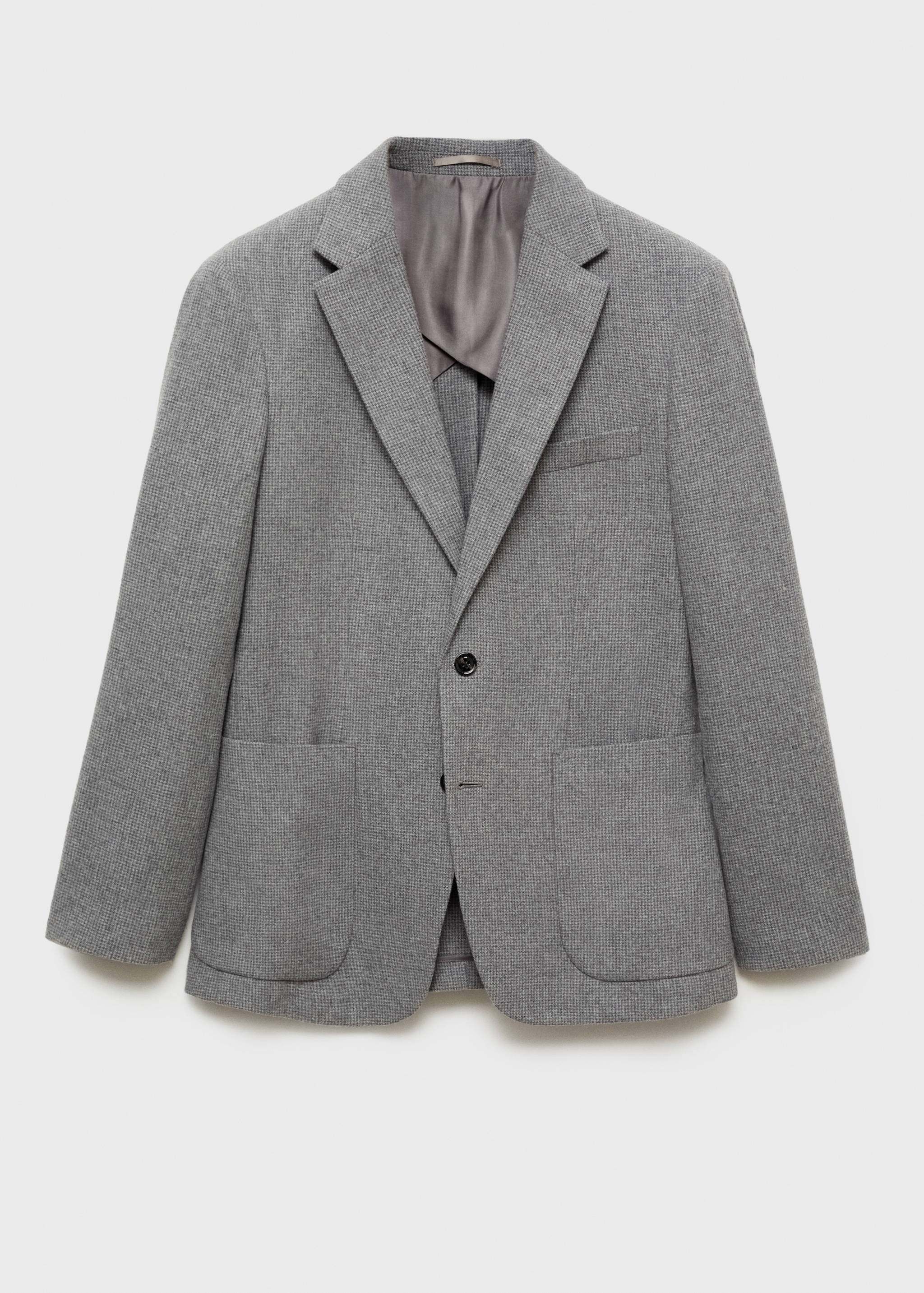 Dar kesim mikro kaz ayağı yünlü blazer ceket - Modelsiz ürün