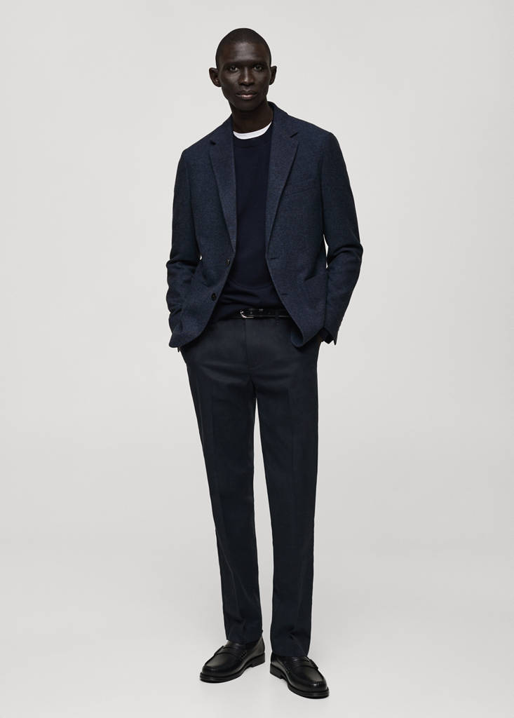 MANGO MAN - Veste laine mélangée slim-fit bleu - 46
