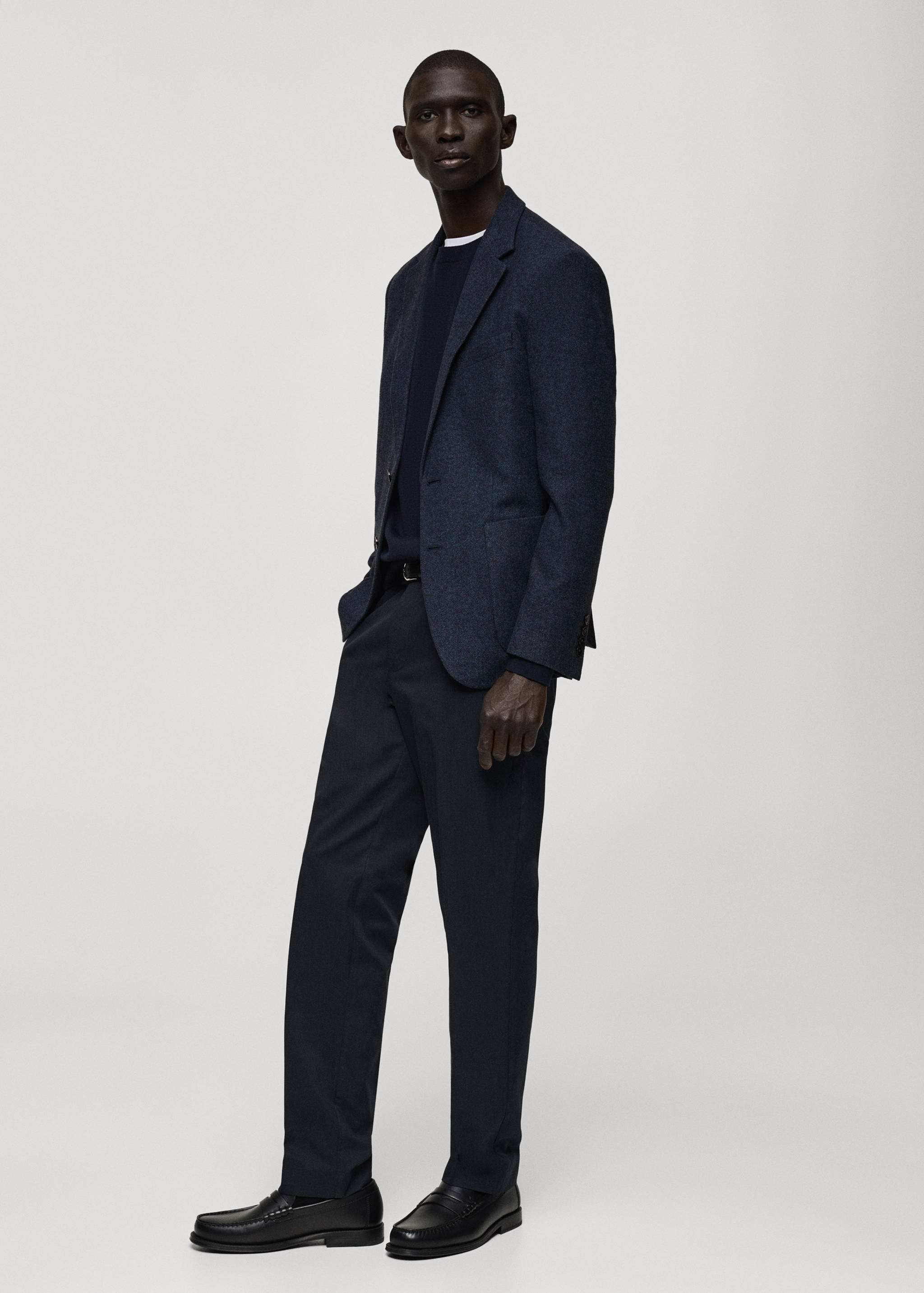 Slim fit wool blend blazer - Details of the article 2