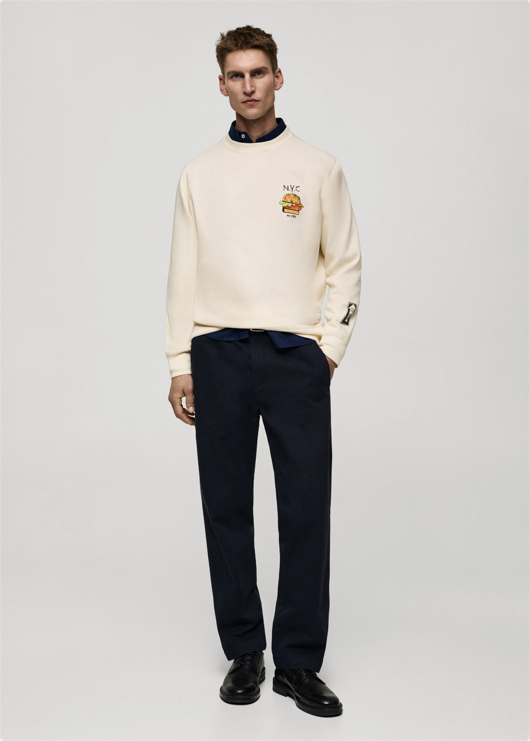 Sweat-shirt coton imprimé graphique - Plan général